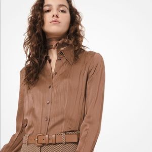 Michael Kors Collection Crushed Satin Charmeuse Blouse